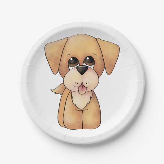 Assiettes En Carton Golden Retriever Puppy (Devant)