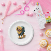 Assiettes En Carton Golden Retriever Randonnée et Camping (Fête)
