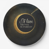 Assiettes En Carton Golden Stardust Eclipse Mariage céleste (Devant)