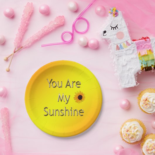 Assiettes En Carton Golden Vous Êtes Mon Soleil, Plaques Papier De Par (Fête)
