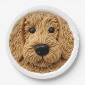 Assiettes En Carton Goldendoodle Chien 3D Inspiré (Devant)