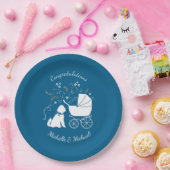 Assiettes En Carton Goldendoodle Chien Baby shower Garçon bleu (Fête)