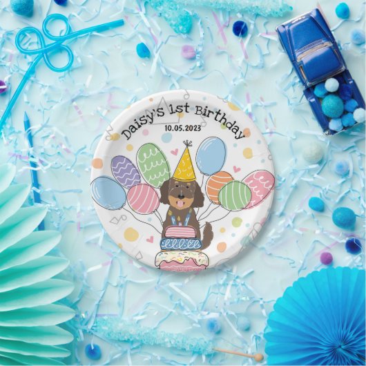 Assiettes En Carton Goldendoodle Chien Plaques papier de fête d'annive (Fête)