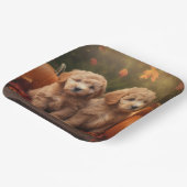 Assiettes En Carton Goldendoodle Chiot Automne Citrouille délice (Angulaire)