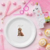 Assiettes En Carton Goldendoodle Custom Pet Mariage (Fête)