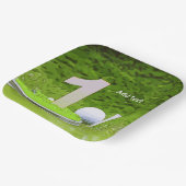 Assiettes En Carton Golf 1er Anniversaire avec numéro un sur l'herbe v (Angulaire)