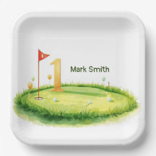 Assiettes En Carton Golf 1er Anniversaire sur le thème du Green de Put