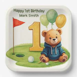 Assiettes En Carton Golf 1er Anniversaire sur le thème du Green de Put