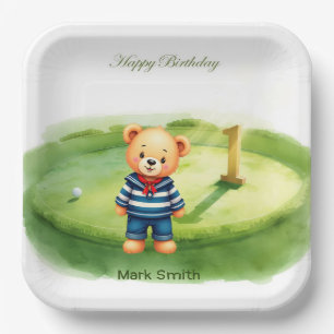 Assiettes En Carton Golf 1er Anniversaire sur le thème du Green de Put