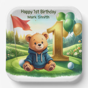 Assiettes En Carton Golf 1er Anniversaire sur le thème du Green de Put
