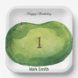 Assiettes En Carton Golf 1er Anniversaire sur le thème du Green de Put