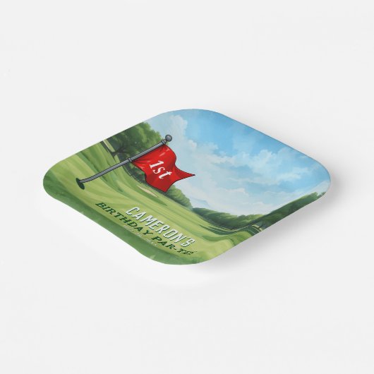 Assiettes En Carton Golf 1er Anniversaire Trou De Fête En Un (Angulaire)