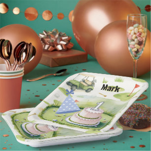 Assiettes En Carton Golf 1er anniversaire un an golfeur numéro un