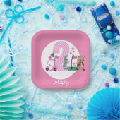 Assiettes En Carton Golf 2e anniversaire en thème rose (Fête)