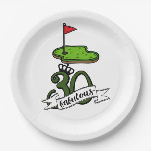 Assiettes En Carton Golf 30e anniversaire Par tee trente