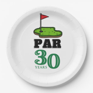 Assiettes En Carton Golf 30e anniversaire Par tee trente