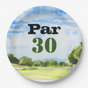 Assiettes En Carton Golf 30e anniversaire Par tee trente