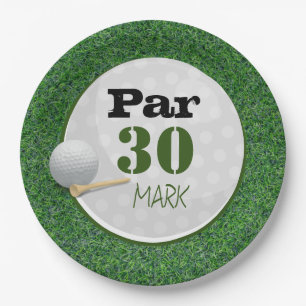 Assiettes En Carton Golf 30e anniversaire Par tee trente