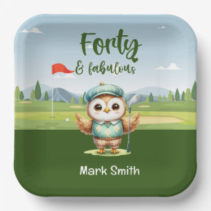 Assiettes En Carton Golf 40e anniversaire de la fête de golf