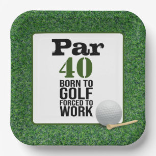 Assiettes En Carton Golf 40e anniversaire né de la force de golf à tra