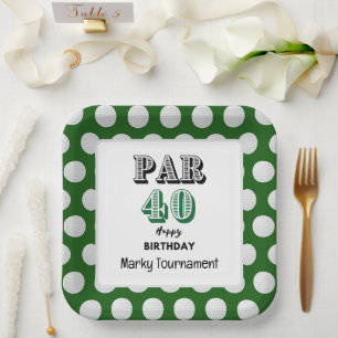 Assiettes En Carton Golf 40e anniversaire pour Golfer