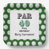 Assiettes En Carton Golf 40e anniversaire pour Golfer (Recto)