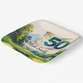 Assiettes En Carton Golf 50e anniversaire sur Golf Course (Angulaire)