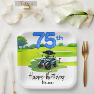Assiettes En Carton Golf 75e anniversaire à Golfer