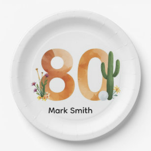 Assiettes En Carton Golf 80e anniversaire avec balle de golf golfeur d