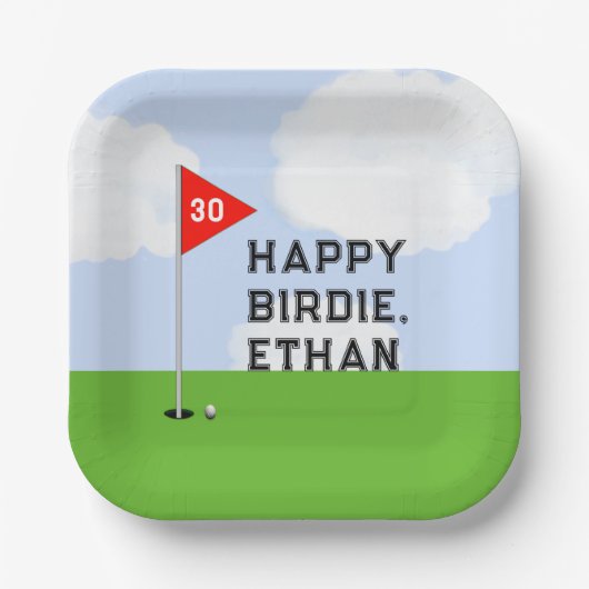 Assiettes En Carton Golf Anniversaire (Recto)