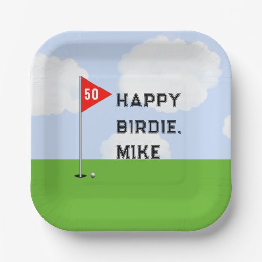 Assiettes En Carton Golf Anniversaire (Recto)