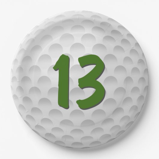 Assiettes En Carton Golf Ball 13e anniversaire (Devant)