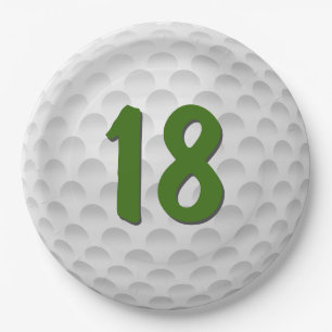 Assiettes En Carton Golf Ball 18e Anniversaire Plaque Papier