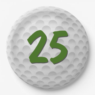 Assiettes En Carton Golf Ball 25e Anniversaire Plaque Papier