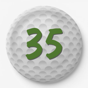 Assiettes En Carton Golf Ball 35e Anniversaire Plaque Papier
