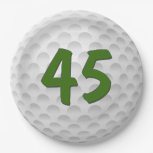 Assiettes En Carton Golf Ball 45e Anniversaire Plaque en papier