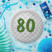 Assiettes En Carton Golf Ball 80e Anniversaire Plaque en papier (Fête)