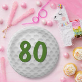 Assiettes En Carton Golf Ball 80e Anniversaire Plaque en papier (Fête)