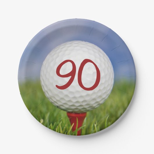 Assiettes En Carton Golf ball 90e anniversaire (Devant)