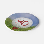 Assiettes En Carton Golf ball 90e anniversaire (Angle)