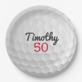 Assiettes En Carton Golf Ball Anniversaire - 50e ou autre année (Devant)