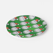 Assiettes En Carton Golf Ball Noël Casquettes sur Vert (Angle)