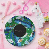 Assiettes En Carton Golf bleu et vert (Fête)