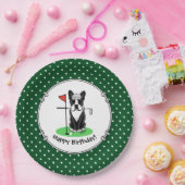 Assiettes En Carton Golf Boston Terrier (noir) mignon chien (Fête)