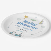 Assiettes En Carton Golf Boy Baby shower (Angle)
