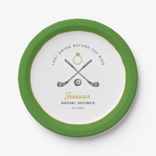 Assiettes En Carton Golf "Dernier swing avant la bague" Baby Shower 