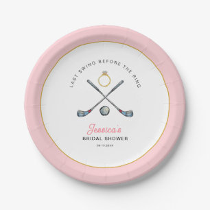 Assiettes En Carton Golf "Dernière balançoire avant l'anneau" Fête des