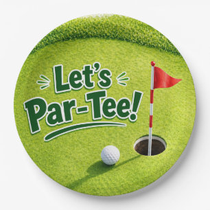 Assiettes En Carton Golf Faisons la Fête sur le Vert de Putting Par-Te