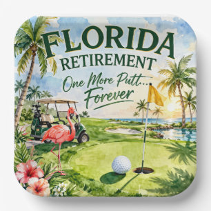 Assiettes En Carton Golf Floride sur le thème du flamant rose