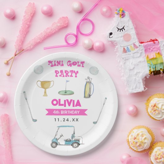 Assiettes En Carton Golf Girl Anniversaire (Fête)